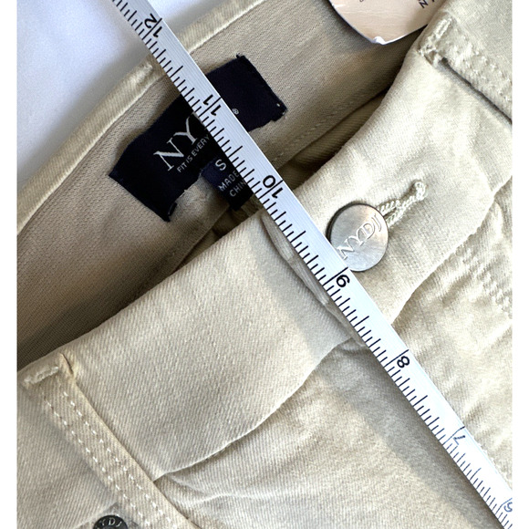 NWT NYDJ Womens Infinity Waist Relaxed Flare Leg Ankle Jean in Butter Tan Small - Picture 9 of 10